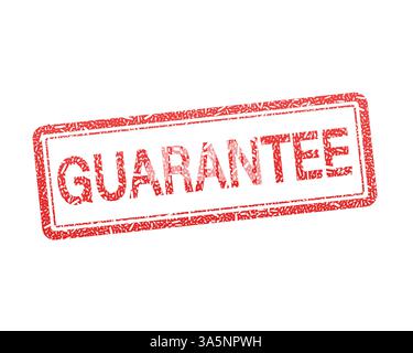 Vintage-Symbol. Garantierter roter Stempel isoliert auf weißem Hintergrund. Symbol für Vektorzertifikat Stock Vektor