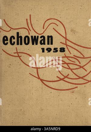 Das Echowan Jahrbuch 1958 der St. Louis Park High School fängt Erinnerungen an Schüler, Lehrer, Leichtathletik, Clubs und Schulveranstaltungen aus diesem Studienjahr ein. Stockfoto