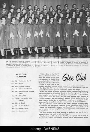 Das Echowan 1958 Jahrbuch der St. Louis Park High School dokumentiert die Leistungen von Studenten, Lehrkräften, außerschulischen Vereinen und Sportmannschaften während des akademischen Jahres 1957-1958 im Hennepin County, Minnesota. Stockfoto