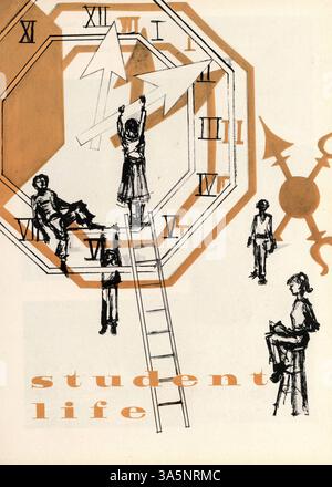 Das Echowan Jahrbuch 1958 der St. Louis Park High School dokumentiert das Schuljahr 1957-1958, darunter Schüler- und Lehrerporträts, sportliche Leistungen und Schulveranstaltungen im Hennepin County. Stockfoto