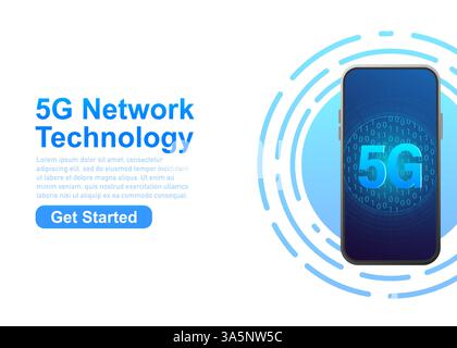 5g-Netzwerktechnologie. Abstraktes Symbol. 3D-Vektor-Hintergrund. Heimnetzwerk. Geschäftskonzept. Abstrakter Hintergrund. Internet-Technologie. Stock Vektor