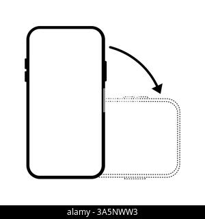 Drehen Sie das isolierte Symbol des Smartphones. Symbol für Geräterichtung. Schalten Sie das Gerät ein. Stock Vektor