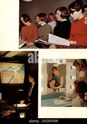 Das „Wayako“ Jahrbuch 1968 der Wayzata High School dokumentiert die Schülerschaft, die Fakultät, die Sportmannschaften und die Ereignisse aus dem Schuljahr 1967-1968. Seiten 139 und 140 fehlen. Stockfoto
