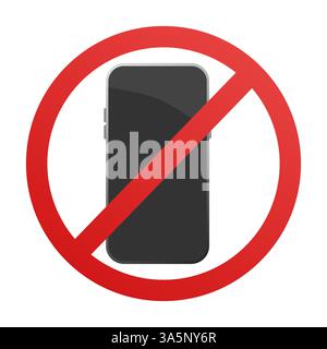 Flaches Symbol mit schwarzem Smartphone ohne Ton auf weißem Hintergrund für Konzeptdesign. Smartphone-Display. Vektor-Konzept für mobile Geräte. Stock Vektor