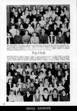 Das Edison Yearbook 1965 bietet einen umfassenden Überblick über die Leistungen der Studenten von 1964 bis 1965 und behandelt Akademiker, Leichtathletik und außerschulische Aktivitäten mit einem Schwerpunkt auf den Beiträgen afroamerikanischer Studenten. Stockfoto