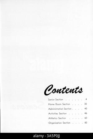Diese Ausgabe 1953 des Washburn High School Jahrbuchs „Wahian“ bietet einen umfassenden Überblick über das Leben der Schüler, die Lehrkräfte, die Leichtathletik und die Veranstaltungen, die während des akademischen Jahres 1952-1953 stattfanden. Stockfoto