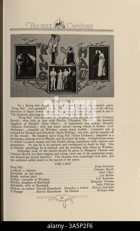 Diese Ausgabe des Jahrbuchs „Cardinal“ von der East High 1923 dokumentiert das Schuljahr mit detaillierten Aufzeichnungen von Studenten, Lehrkräften, außerschulischen Clubs, sportlichen Veranstaltungen und anderen bemerkenswerten Aktivitäten des akademischen Jahres 1922-1923. Stockfoto
