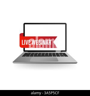 Concept Live-Webinar für Webseite, Banner, Präsentation, soziale Medien, Dokumente. Video online ansehen. Stock Vektor