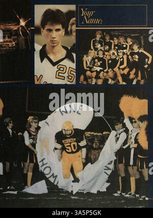 Das Jahrbuch der Kennedy High School 1985, Profiles 1985: Capturing the Magic!, dokumentiert die Schüler, Lehrer, Vereine, Leichtathletik, und andere Veranstaltungen aus dem Schuljahr 1984-1985. Stockfoto