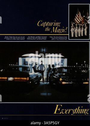 Das Jahrbuch der Kennedy High School 1985, „Profiles 1985: Capturing the Magic!“, zeigt Schüler, Lehrer, Vereine, Leichtathletik, und Schlüsselveranstaltungen aus dem Schuljahr 1984-1985, die die Gemeinschaft und die Erfolge der Schule dokumentieren. Stockfoto