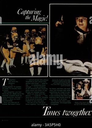 „Profile 1985: Die Magie einfangen!“ Ist das Jahrbuch 1985 der Kennedy High School, das Schüler, Lehrer, Vereine, Leichtathletik, und wichtige Ereignisse aus dem akademischen Jahr 1984-1985. Stockfoto