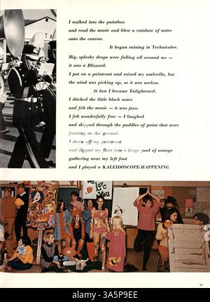 Das Jahrbuch „Echowan“ der St. Louis Park High School, 1968, behandelt die Aktivitäten der Schule, Leichtathletik, Studenten, Dozenten und die wichtigsten Veranstaltungen des akademischen Jahres 1967-1968. Stockfoto