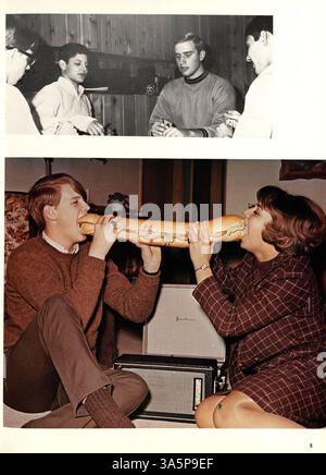 Diese Ausgabe des Jahrbuchs „Echowan“ von der St. Louis Park High School aus dem Jahr 1968 erfasst das Leben der Schüler, die Lehrkräfte, die Leichtathletik, die Clubs und wichtige Ereignisse aus dem Schuljahr 1967-1968. Stockfoto