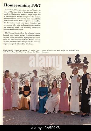 Das Jahrbuch „Echowan“ 1968 der St. Louis Park High School bietet eine detaillierte Aufzeichnung von Studenten, Dozenten, Sportmannschaften, Vereinen und bedeutenden Veranstaltungen aus dem akademischen Jahr 1967-1968. Stockfoto