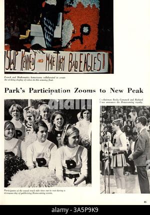 Das Jahrbuch „Echowan“ von der St. Louis Park High School 1968 dokumentiert die Schüler, Lehrkräfte, Sportmannschaften, Vereine und Großveranstaltungen des Schuljahres 1967-1968. Stockfoto