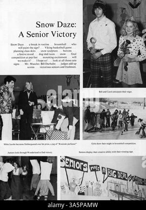 Das Villager Jahrbuch 1975 der St. Anthony Village High School erfasst die Ereignisse, Studenten, Lehrkräfte, Schulclubs und Leichtathletik des akademischen Jahres 1974-1975. Stockfoto