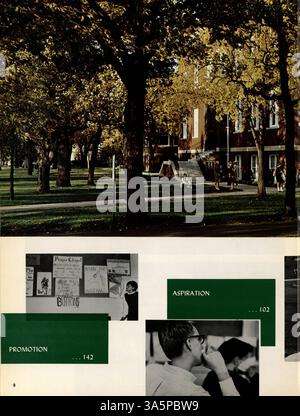 Das Jahrbuch „Antler“ 1965 der Minnehaha Academy fasst die Höhepunkte der Schüleraktivitäten, Sportwettbewerbe, Schulclubs und der wichtigsten Schulveranstaltungen des akademischen Jahres 1964-1965 zusammen. Stockfoto
