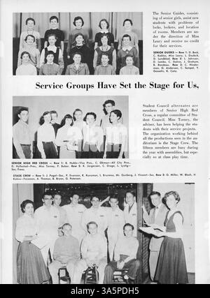 Das Jahrbuch 1955 der Edison High School, „The Wizard for 1955“, enthält sportliche Veranstaltungen, Schulclubs, Beteiligung an Lehrkräften und Schülerleistungen aus dem Schuljahr 1954-1955. Stockfoto