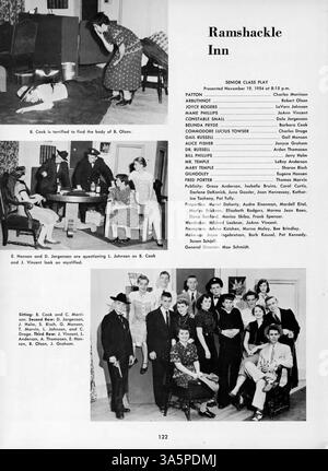 Dieses Jahrbuch der Edison High School 1955, „The Wizard for 1955“, dokumentiert die wichtigsten Aktivitäten der Schüler, sportlichen Veranstaltungen und die Beteiligung der Fakultät während des akademischen Jahres 1954-1955. Stockfoto