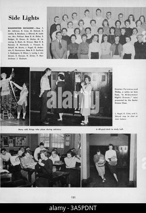 Das Jahrbuch „The Wizard for 1955“ von 1955 zeigt Studenten, Lehrkräfte, Leichtathletik, Clubs, und wichtige Ereignisse von der Edison High School im Schuljahr 1954-1955. Stockfoto