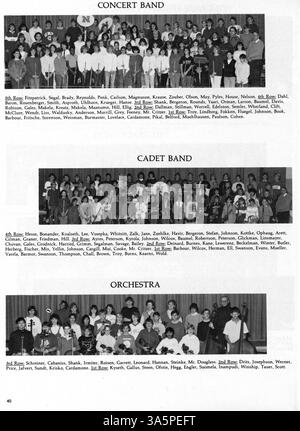 Das Jahrbuch der Hopkins North Junior High 1987 beleuchtet die Leistungen von Schülern, Leichtathletik und Schulveranstaltungen während des akademischen Jahres 1986-1987. Stockfoto