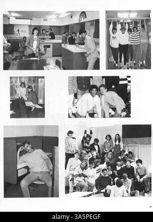 Die Ausgabe 1987 des Hopkins North Junior High Jahrbuchs dokumentiert die Höhepunkte der Schüleraktivitäten, Vereine, Sport und Akademiker aus dem Schuljahr 1986-1987. Stockfoto
