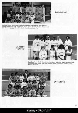 Das Jahrbuch 1987 Hopkins North Junior High spiegelt die Aktivitäten der Schüler und die akademischen Leistungen des Schuljahres 1986-1987 wider, darunter Sport und Vereine. Stockfoto