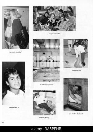 Das Jahrbuch der Hopkins North Junior High 1987 fängt das Schuljahr 1986-1987 ein und behandelt das Leben der Schüler, Akademiker, Leichtathletik und Schulveranstaltungen. Stockfoto