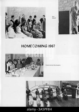 Dieses Mustang Jahrbuch 1968 dokumentiert die Aktivitäten, Leichtathletik, Vereine und Schülerleistungen an der Breck School während des akademischen Jahres 1967-1968. Stockfoto