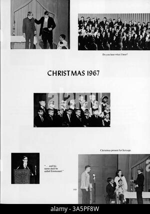 Das Mustang Yearbook 1968 dokumentiert die akademischen Leistungen der Breck School, die Leichtathletik und die Schüleraktivitäten während des Schuljahres 1967-1968. Stockfoto