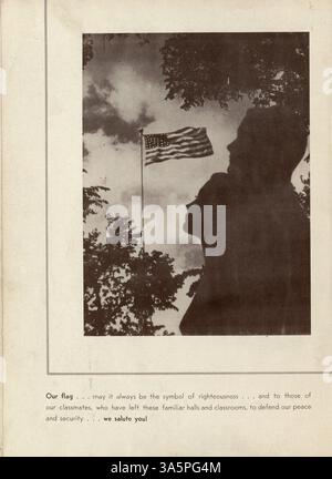 Das Jahrbuch „Cardinal“ 1944 der Marshall High School bietet einen Überblick über das Leben der Schüler, sportliche Veranstaltungen und Clubaktivitäten während des akademischen Jahres 1943-1944 in Minneapolis. Stockfoto