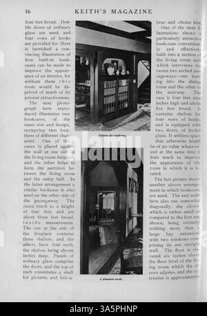 Keith’s Magazine (1916), herausgegeben von Max L. Keith, enthält zwölf Ausgaben mit Hausentwürfen, Grundrissen und Kostendetails. Es deckt verschiedene Wohnstile ab und enthält zusätzliche Artikel zur Inneneinrichtung und Landschaftsgestaltung. Das Magazin enthält Werbung für Baustoffe und Wohnmöbel. Bestimmte Datenträger enthalten fehlende Seiten. Stockfoto