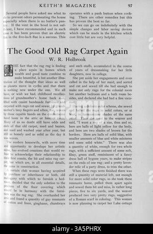 Keith's Magazine, eine monatliche Publikation des Minneapolis-Architekten Max L. Keith, bietet 1916 eine breite Palette von Hausentwurfplänen, Grundrissen und Kostenschätzungen. Das Magazin befasst sich mit Wohnbau, Inneneinrichtung und Landschaftsgestaltung und zeigt Werbung für Baumaterialien, Accessoires und Wohnmöbel. Zu den Themen gehören Pläne für Schulen und Kirchen. Stockfoto