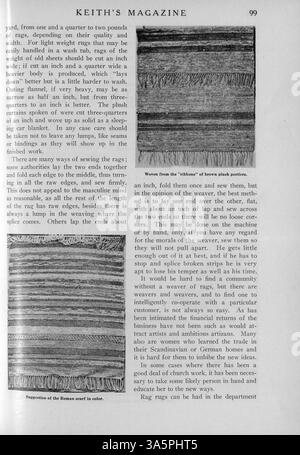 Keith's Magazine, eine monatliche Publikation aus dem Jahr 1916 des Minneapolis-Architekten Max L. Keith, enthält eine Vielzahl von Hausentwürfen mit Grundrissen, Kostenaufteilungen und architektonischen Details. Es bietet Artikel über Wohngebäude, Inneneinrichtung und Landschaftsgestaltung sowie Werbung für Baumaterialien und Wohnmöbel. Einige Ausgaben enthalten Entwürfe für Kirchen und Schulen. Stockfoto