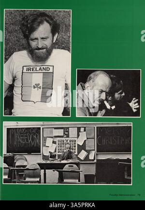 Das Breck Mustang Jahrbuch 1976 erfasst das Schuljahr 1975-1976 und dokumentiert Studenten, Lehrkräfte, Leichtathletik, Clubs, und Schulveranstaltungen aus dieser Zeit in der Geschichte. Stockfoto