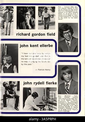 Das Jahrbuch 1976 der Breck School behandelt die Höhepunkte des Schuljahres 1975-1976, darunter akademische Leistungen, Sport, Studentenleben und Vereinsaktivitäten. Stockfoto