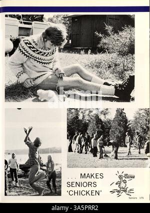 Das Mustang Jahrbuch 1976 der Breck School beleuchtet die wichtigsten Momente des akademischen Jahres 1975-1976 und dokumentiert Schüler, Lehrer, Sportmannschaften und Schulvereine. Stockfoto