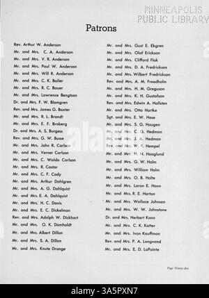 Das Jahrbuch „Antler“ der Minnehaha Academy 1949 bietet einen Überblick über das Leben von Schülern und Lehrkräften im Schuljahr 1948-1949, einschließlich Leichtathletik, Schulvereinen und Großveranstaltungen. Stockfoto