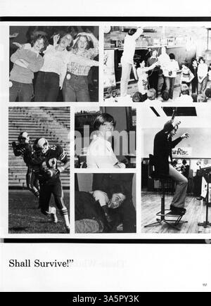 Das „Hesperian“-Jahrbuch 1978 der West High School dokumentiert Leichtathletik, Vereine, das Studentenleben und die Beteiligung der Fakultät während des akademischen Jahres 1977-1978 in Minneapolis. Stockfoto
