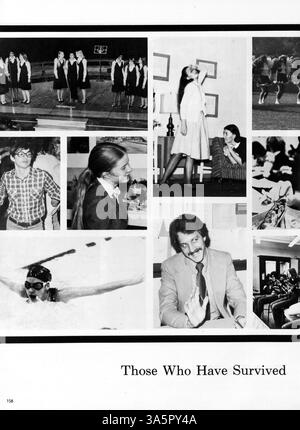 Dieses „Hesperian“-Jahrbuch von 1978 der West High School dokumentiert Leichtathletik, Schulclubs, Lehrkräfte und das Schülerleben während des Schuljahres 1977-1978 in Minneapolis. Stockfoto