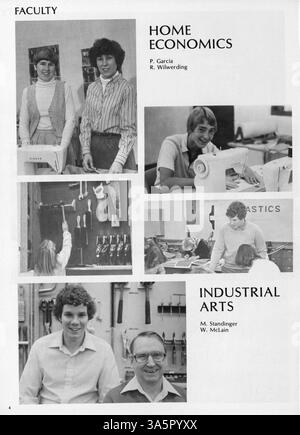 Das Jahrbuch 1981 von der Minnetonka East Junior High, das eine Momentaufnahme der Leistungen der Studenten, Vereine und Sportarten für das akademische Jahr bietet. Stockfoto