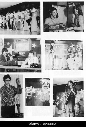 Dieses Jahrbuch 1981 von Minnetonka East Jr. High zeigt wichtige Momente aus dem Schuljahr, darunter sportliche Veranstaltungen, akademische Leistungen und Studentenclubs. Stockfoto
