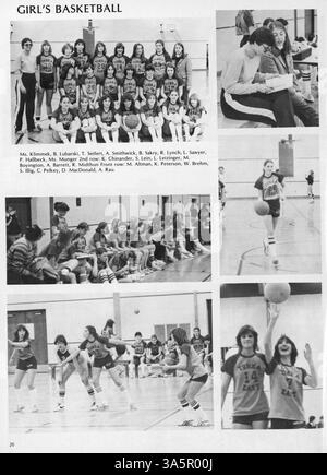 Das Jahrbuch 1981 von Minnetonka East Jr. High enthält Momentaufnahmen von Schülern, Lehrern und außerschulischen Veranstaltungen, die das wesentliche des Schuljahres dokumentieren. Stockfoto