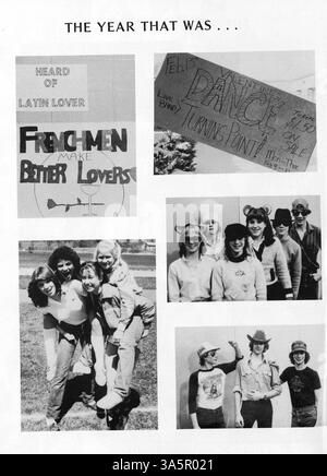 Das 1981 Minnetonka East Jr. High Yearbook zeigt Studenten, Dozenten, Vereine, Leichtathletik und andere wichtige Schulveranstaltungen aus dem Schuljahr 1980-1981 im Hennepin County. Stockfoto