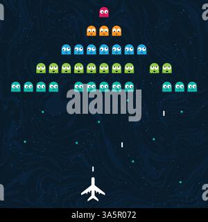 Geistermonster Flugzeugspiel Stock Vektor