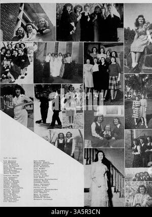 In diesem Jahrbuch 1947 von der St. Anthony High School werden die Schülerschaft, die Leichtathletik, die Vereine und wichtige Ereignisse des Schuljahres 1946-1947 vorgestellt. Stockfoto