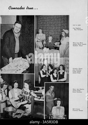 Das Paduanische Jahrbuch 1947 der St. Anthony High School erfasst die Schülerschaft, die Fakultät, die Leichtathletik, die Vereine und wichtige Ereignisse aus dem Schuljahr 1946-1947. Stockfoto