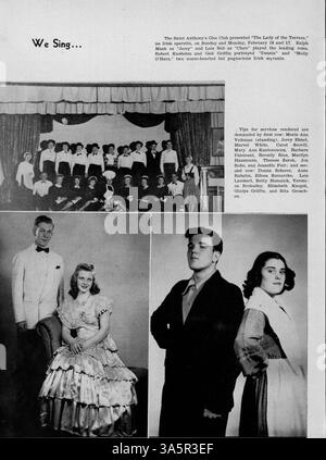In diesem Jahrbuch 1947 von der St. Anthony High School werden Schüler, Lehrer, Sportmannschaften, Vereine und wichtige Veranstaltungen aus dem Schuljahr 1946-1947 vorgestellt. Stockfoto