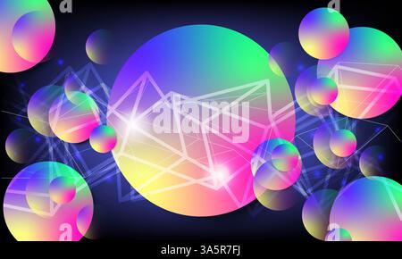 Bunter Kreis abstrakter Hintergrund, abstrakter Kugelform Hintergrund, Bubble Verlauf Hintergrund Hintergrund Hintergrund, kreative Bubble trendige Verlauf Vorlage Stockfoto
