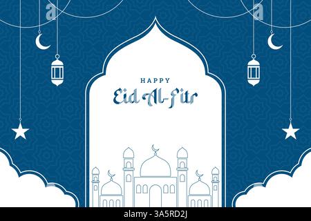 EID al fitr flacher Design Hintergrund Stock Vektor